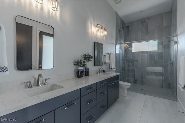 Bathroom, Dual Sink Vanities, Glass Shower, Interior