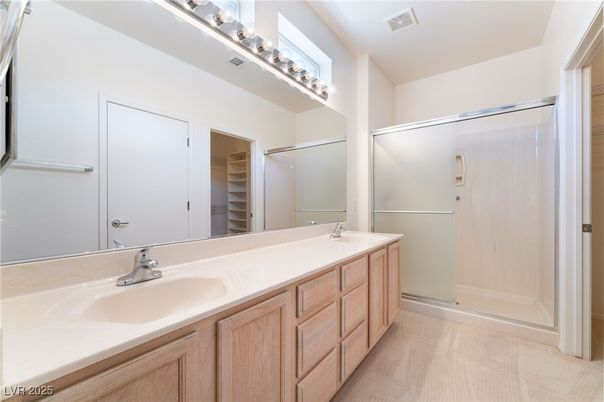 Bathroom, Dual Sink Vanities, Glass Shower, Interior