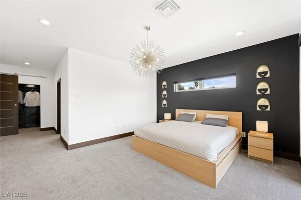 Bedroom, Interior, Pendant Lights, Recessed Lighting