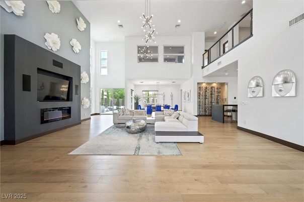 Fireplace, Interior, Living room, Pendant Lights, Recessed Lighting, Wood Texture Flooring