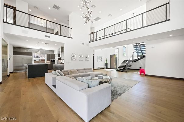 Interior, Kitchen, Living room, Pendant Lights, Recessed Lighting, Wood Texture Flooring