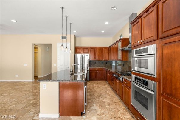 Interior, Kitchen, Pendant Lights, Recessed Lighting, Stainless Steel Appliances