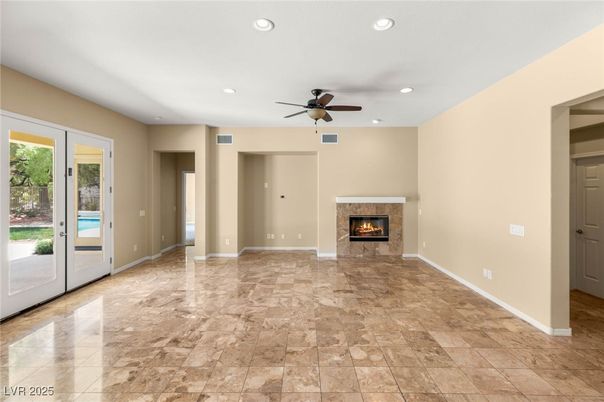 Empty room, Fireplace, Interior, Recessed Lighting
