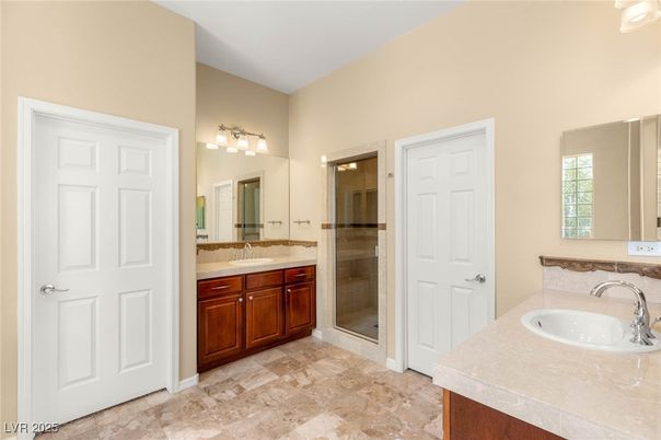 Bathroom, Dual Sink Vanities, Glass Shower, Interior