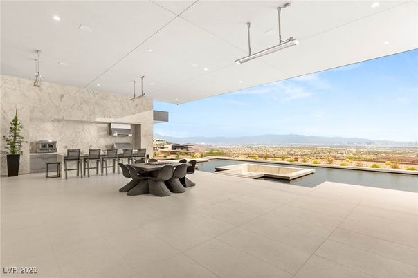 Exterior, Interior, Marble Walls, Pendant Lights, Pool, Recessed Lighting, Water