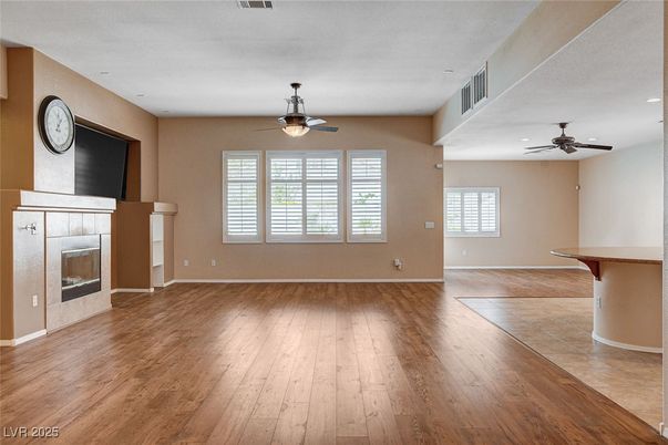 Empty room, Fireplace, Interior, Wood Texture Flooring