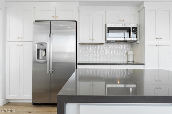 Interior, Kitchen, Stainless Steel Appliances, Wood Texture Flooring