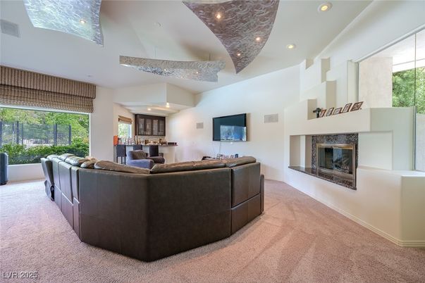 Fireplace, Interior, Living room, Recessed Lighting