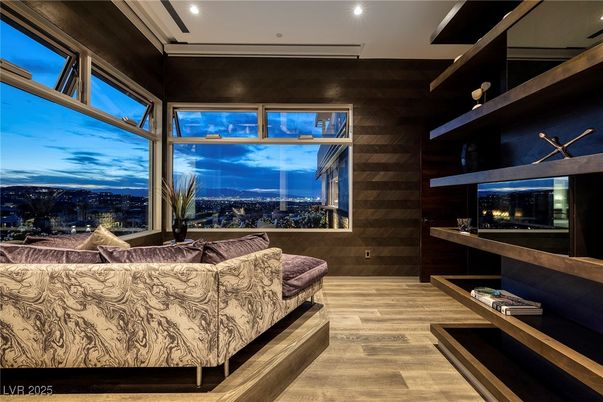 Fireplace, Interior, Living room, Recessed Lighting, Wood Texture Flooring, Wooden Walls