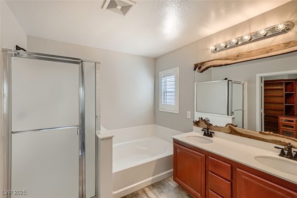 Bathroom, Dual Sink Vanities, Interior, Wood Texture Flooring