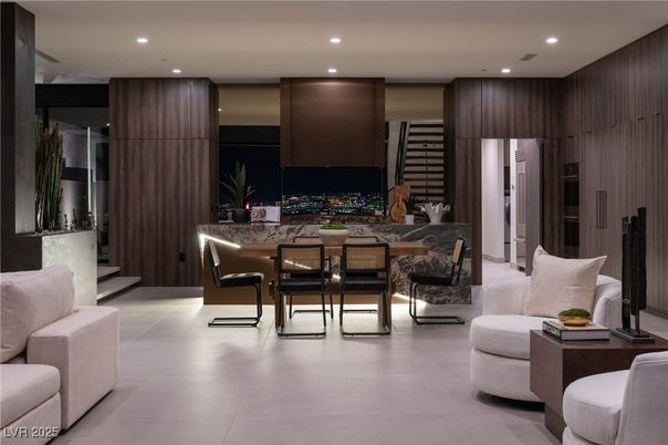 Dining room, Interior, Kitchen, Living room, Recessed Lighting