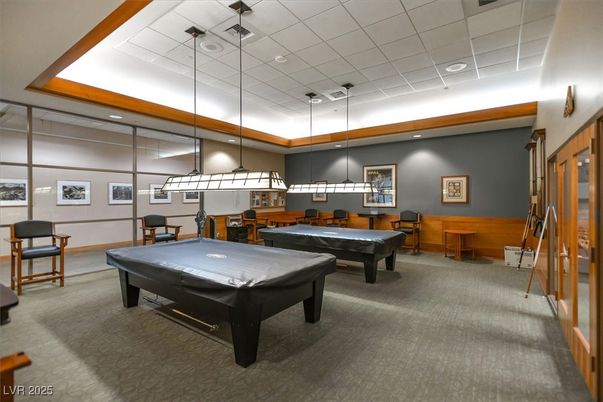 Billiard Table, Game Room, Interior, Pendant Lights, Recessed Lighting