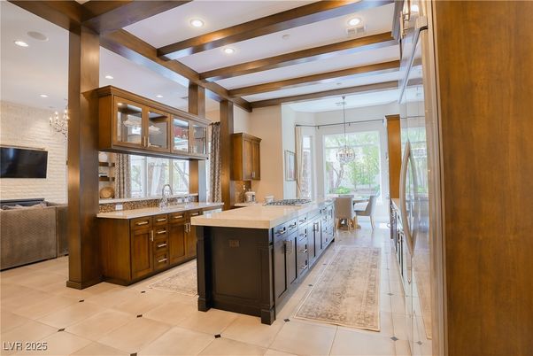 Chandelier, Dining room, Interior, Kitchen, Recessed Lighting, Wooden Beams