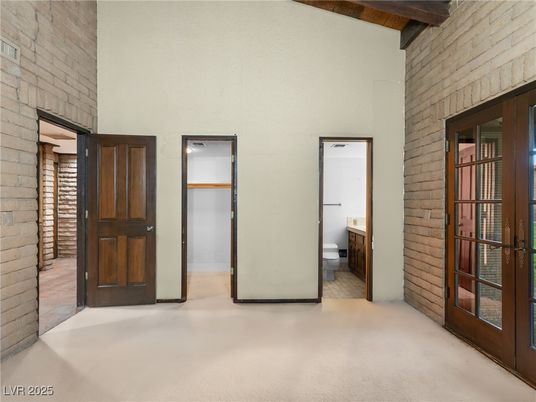 Bathroom, Empty room, Interior, Stone Walls, Wooden Beams