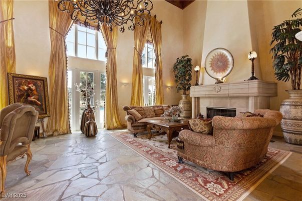 Chandelier, Fireplace, Interior, Living room