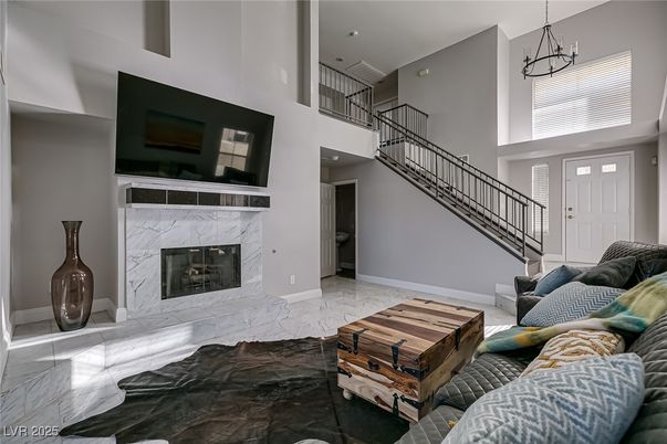 Fireplace, Interior, Marble, Pendant Lights, Recessed Lighting