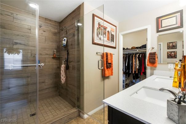 Bathroom, Glass Shower, Interior, Walk-in Closets, Wooden Walls