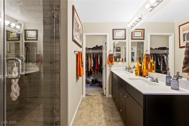 Bathroom, Dual Sink Vanities, Glass Shower, Interior, Walk-in Closets