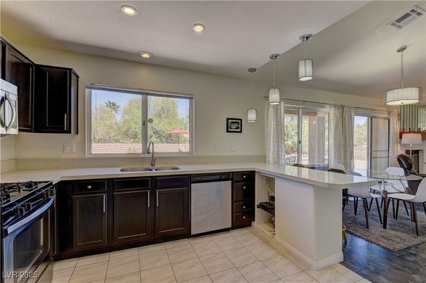 Dining room, Interior, Kitchen, Pendant Lights, Recessed Lighting