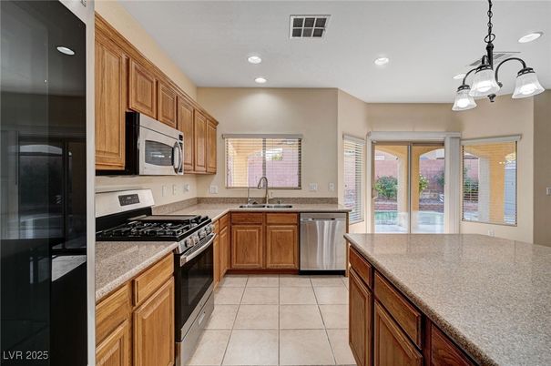 Interior, Kitchen, Pendant Lights, Recessed Lighting, Stainless Steel Appliances