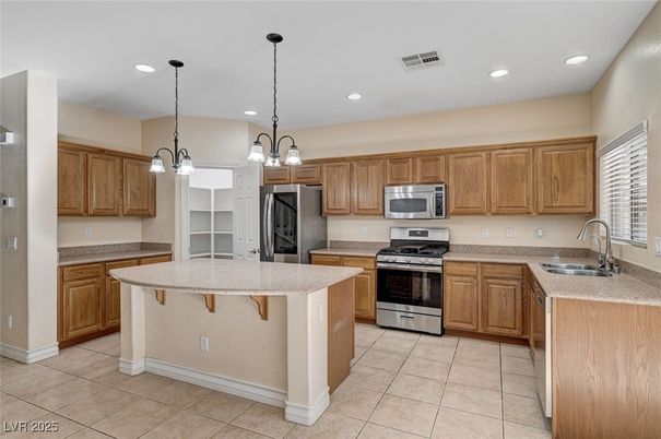 Interior, Kitchen, Pendant Lights, Recessed Lighting, Stainless Steel Appliances