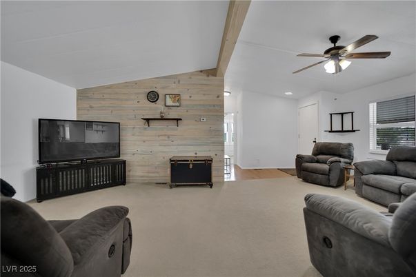 Interior, Living room, Recessed Lighting, Wood Texture Flooring, Wooden Walls