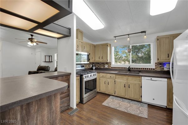Interior, Kitchen, Stainless Steel Appliances, Wood Texture Flooring