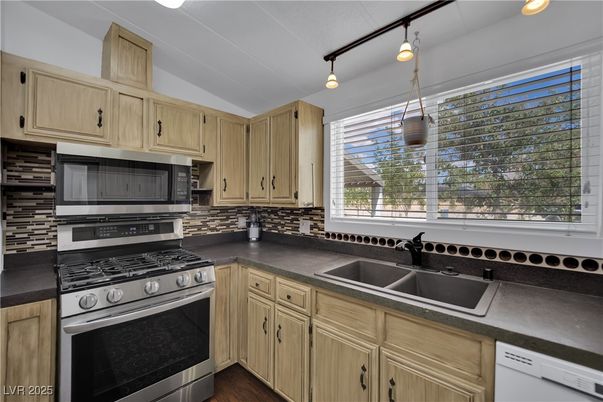Interior, Kitchen, Pendant Lights, Stainless Steel Appliances, Wood Texture Flooring