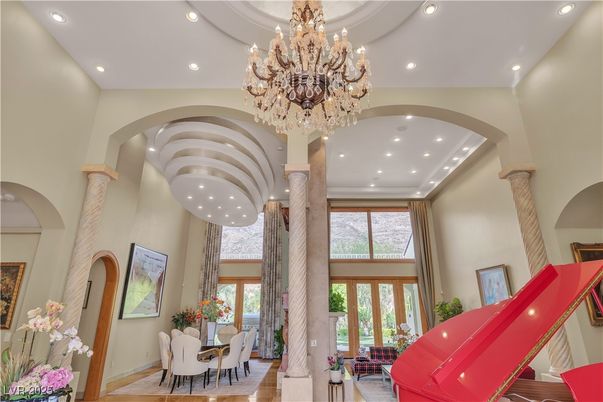 Chandelier, Dining room, Interior, Recessed Lighting