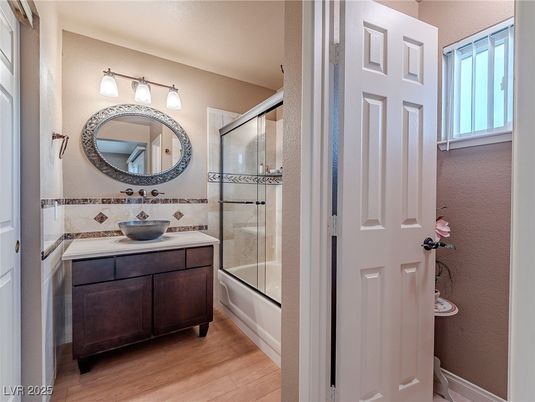 Bathroom, Glass Shower, Interior, Wood Texture Flooring