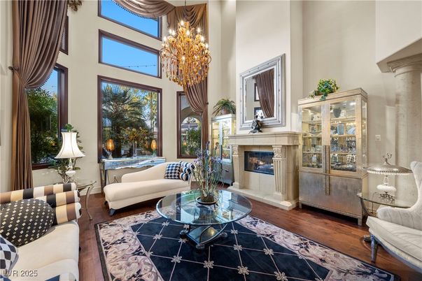 Chandelier, Fireplace, Interior, Living room, Wood Texture Flooring