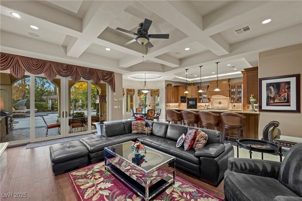 Interior, Kitchen, Living room, Pendant Lights, Recessed Lighting, Wood Texture Flooring