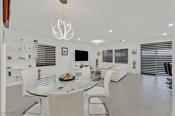 Dining room, Interior, Living room, Pendant Lights, Recessed Lighting