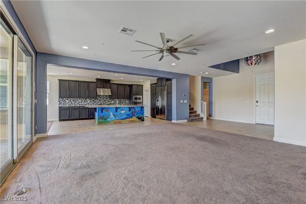 Empty room, Interior, Kitchen, Recessed Lighting