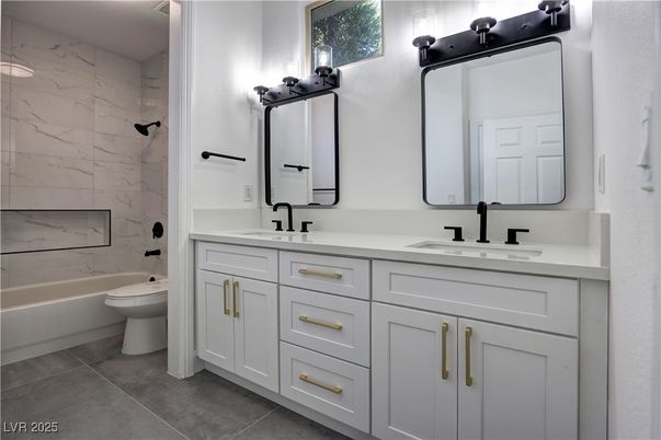 Bathroom, Dual Sink Vanities, Interior, Marble Walls
