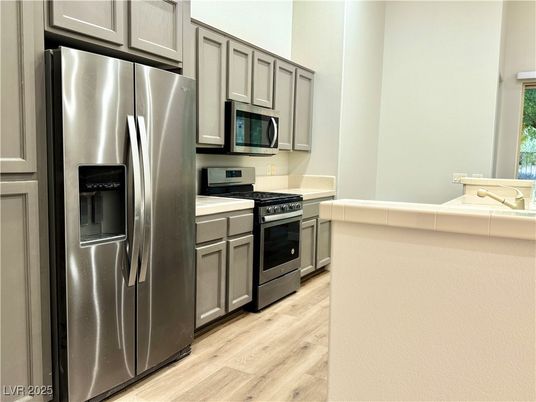 Interior, Kitchen, Stainless Steel Appliances, Wood Texture Flooring