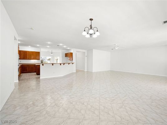 Chandelier, Empty room, Interior, Kitchen, Marble, Recessed Lighting