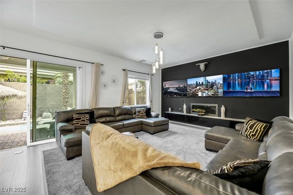 Interior, Living room, Pendant Lights, Wood Texture Flooring