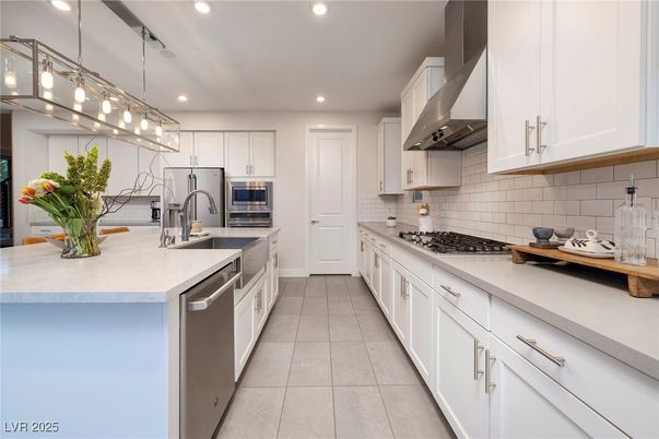 Interior, Kitchen, Pendant Lights, Recessed Lighting, Stainless Steel Appliances