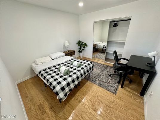 Bedroom, Home Office, Interior, Recessed Lighting, Wood Texture Flooring