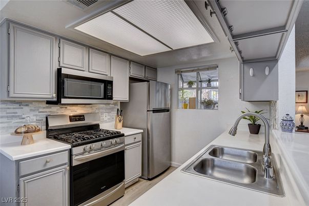 Interior, Kitchen, Stainless Steel Appliances, Wood Texture Flooring