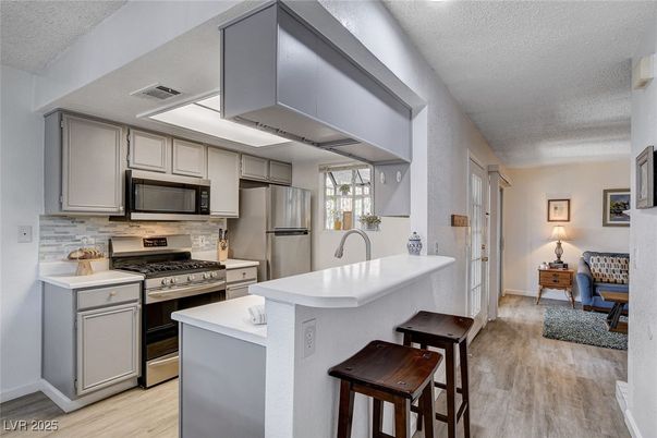 Interior, Kitchen, Stainless Steel Appliances, Wood Texture Flooring