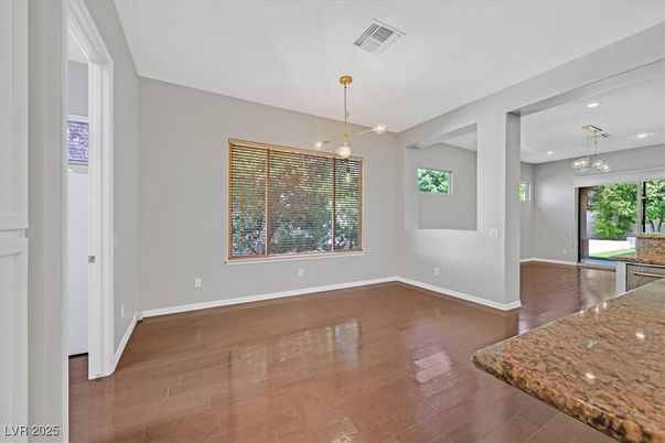 Empty room, Interior, Pendant Lights, Recessed Lighting, Wood Texture Flooring