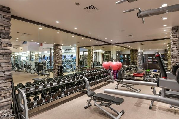 Fitness Equipment, Gym, Interior, Recessed Lighting