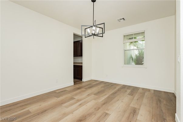 Empty room, Interior, Pendant Lights, Wood Texture Flooring