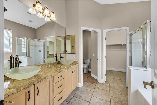 Bathroom, Dual Sink Vanities, Glass Shower, Interior