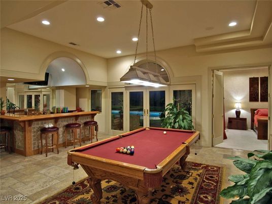 Billiard Table, Game Room, Interior, Pendant Lights, Recessed Lighting