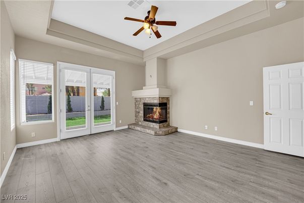Empty room, Fireplace, Interior, Wood Texture Flooring