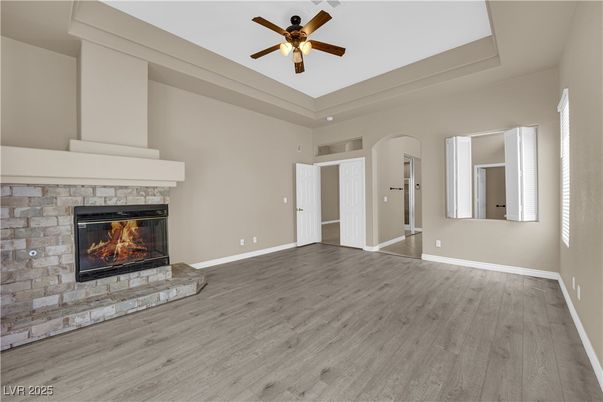 Empty room, Fireplace, Interior, Wood Texture Flooring