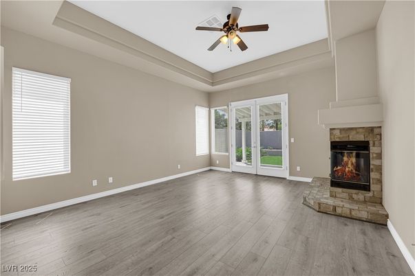 Empty room, Fireplace, Interior, Wood Texture Flooring